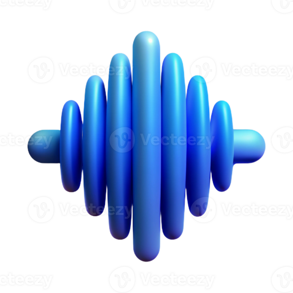 dramatic contemporary Sound Waveform Abstract Design Blue Gradient Isolated high quality png