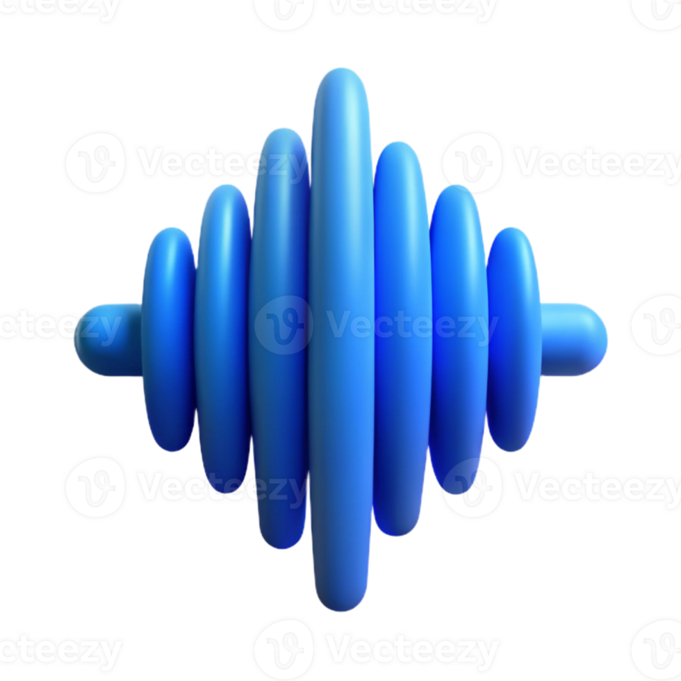 serene abstract Sound Waveform Blue Gradient Transparent Background detailed png