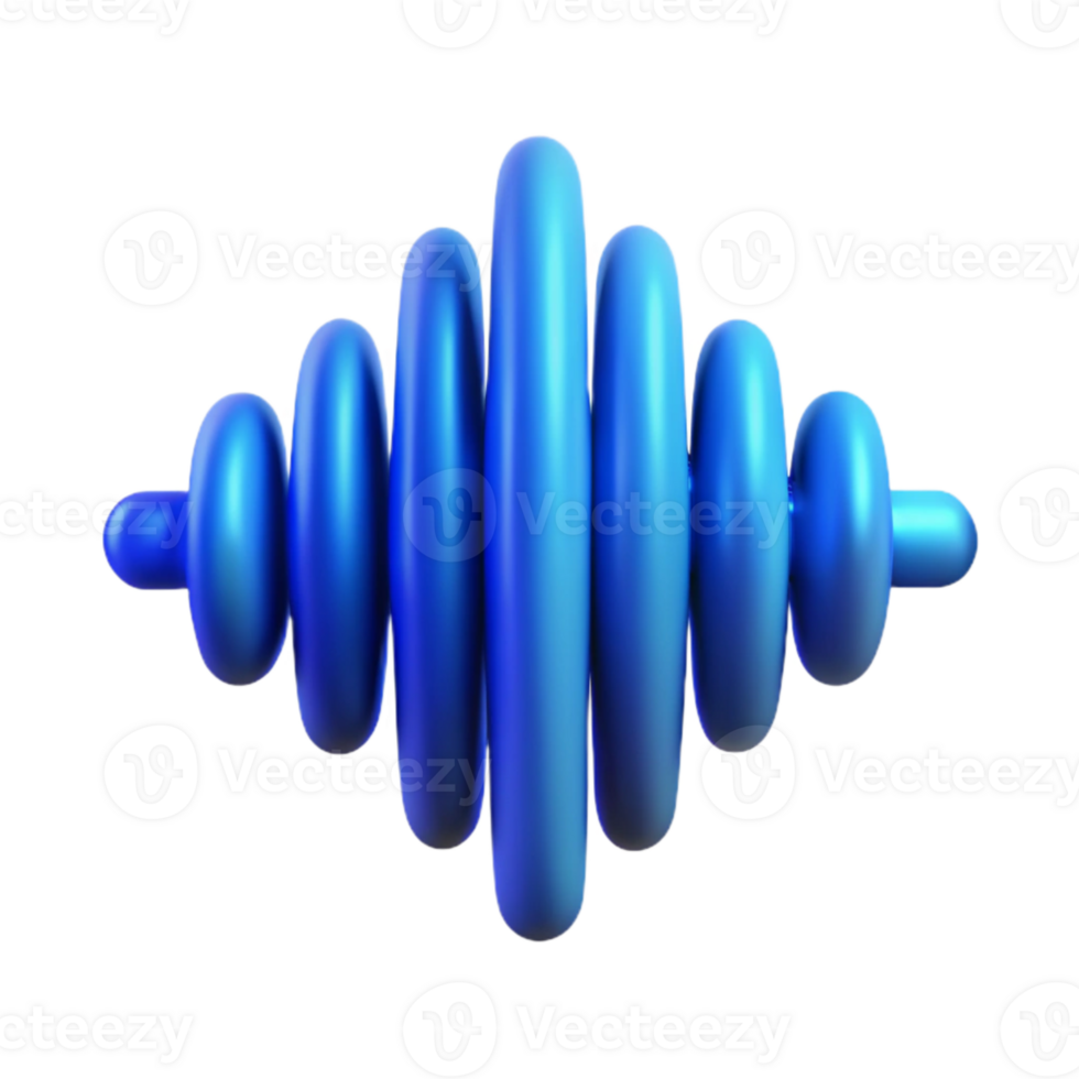 vibrant contemporary Sound Waveform Blue Gradient Transparent Background high quality png