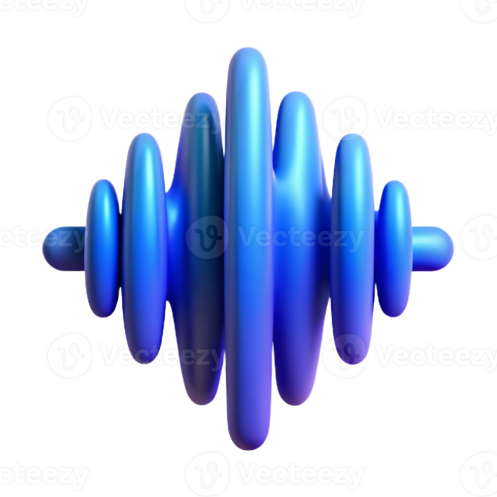 beautiful artistic Sound Waveform Abstract Design Blue Gradient Isolated authentic png