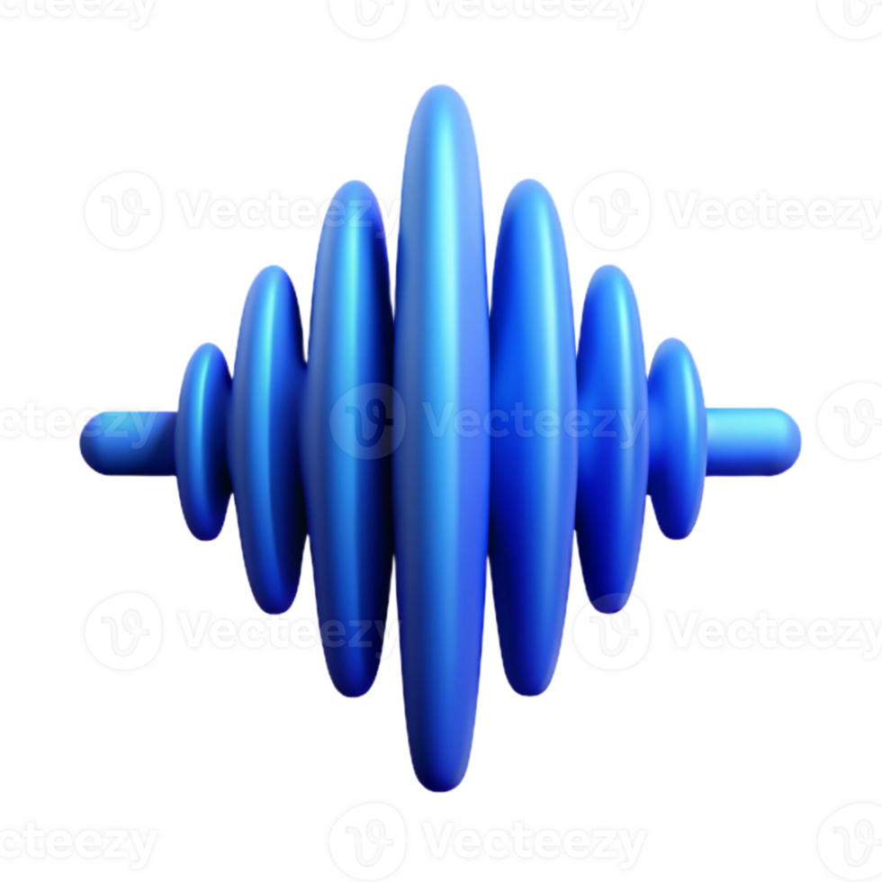 magnificent abstract Sound Waveform Blue Gradient Transparent Background authentic png