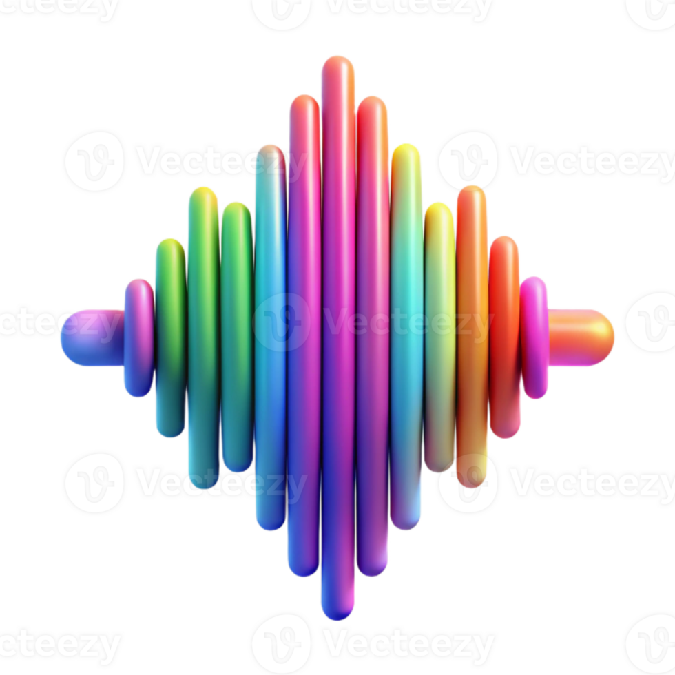 extraordinary minimalist Sound Waveform Visualizer Abstract Design Colorful Gradient Cutout png