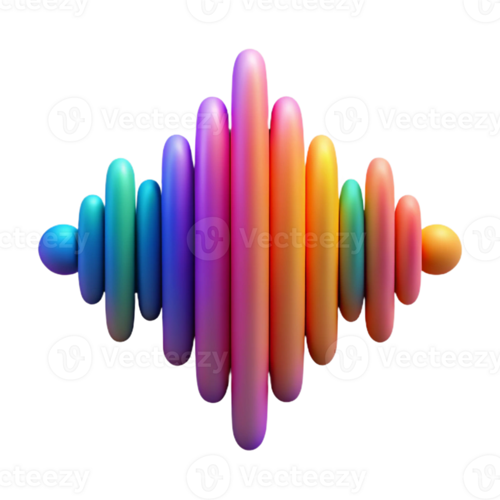 magnificent modern Sound Waveform Visualizer Abstract Design Colorful Gradient Cutout high quality png
