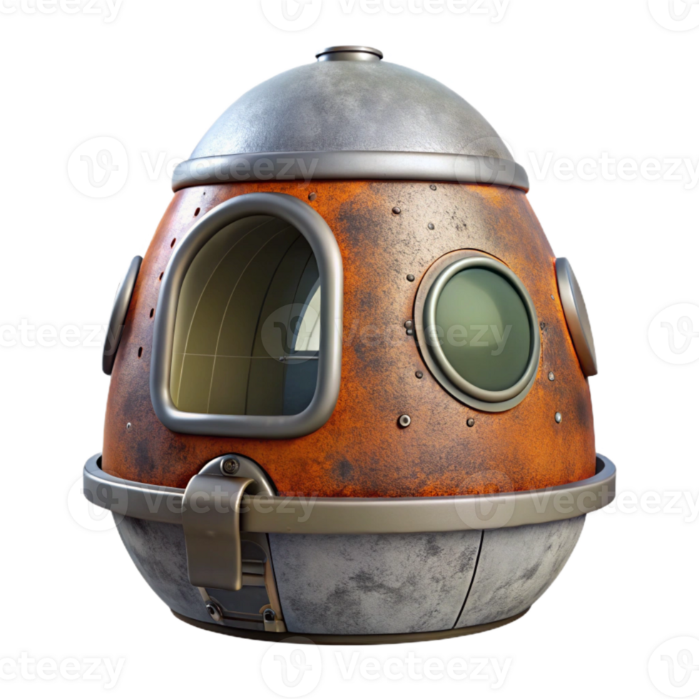 impressive abstract Space Capsule Front View Cutout with Hatch Open professional png