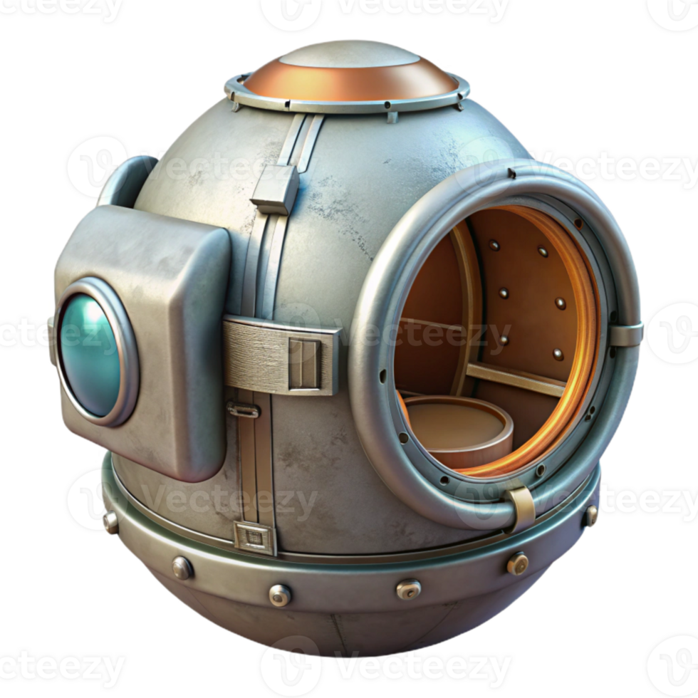stunning modern Space Capsule Hatch Open in Space Transparent Background detailed png
