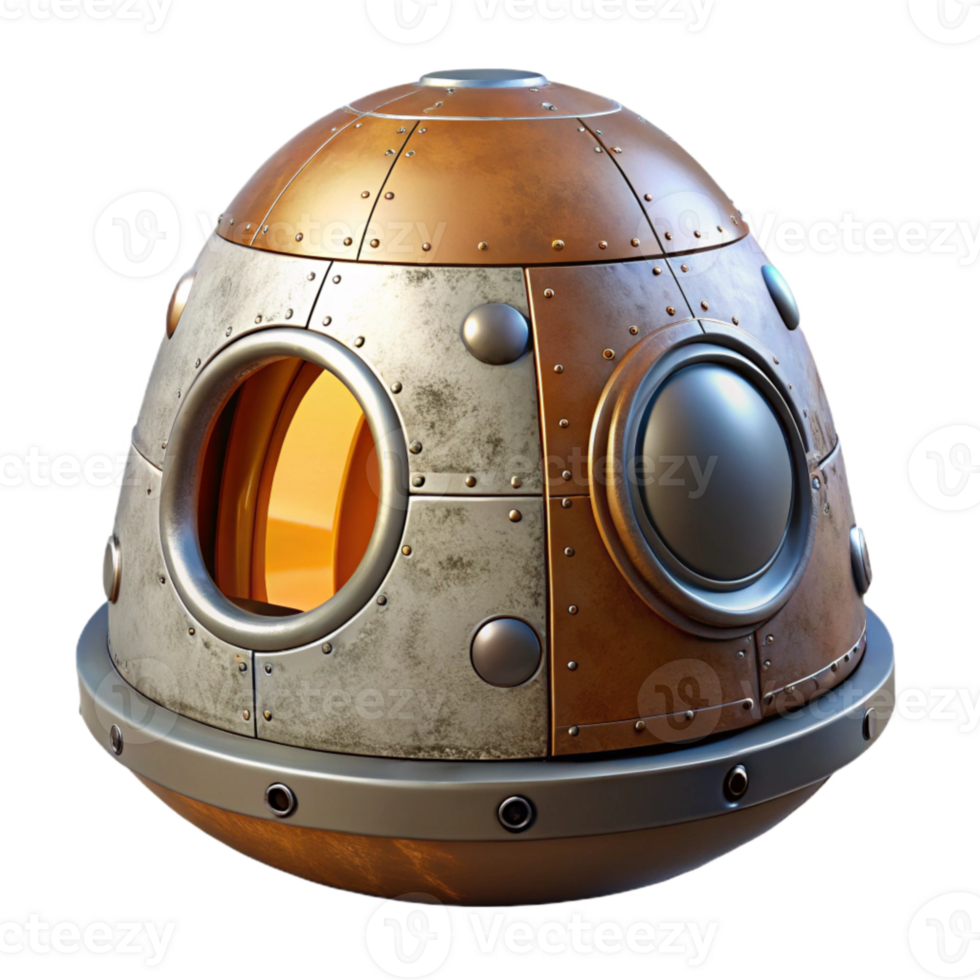 elegant modern Space Capsule Heat Shield Ablation Transparent Background high resolution png