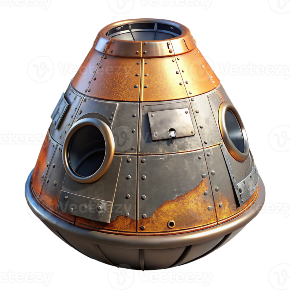 dramatic modern Space Capsule Heat Shield Ablation Transparent Background authentic png