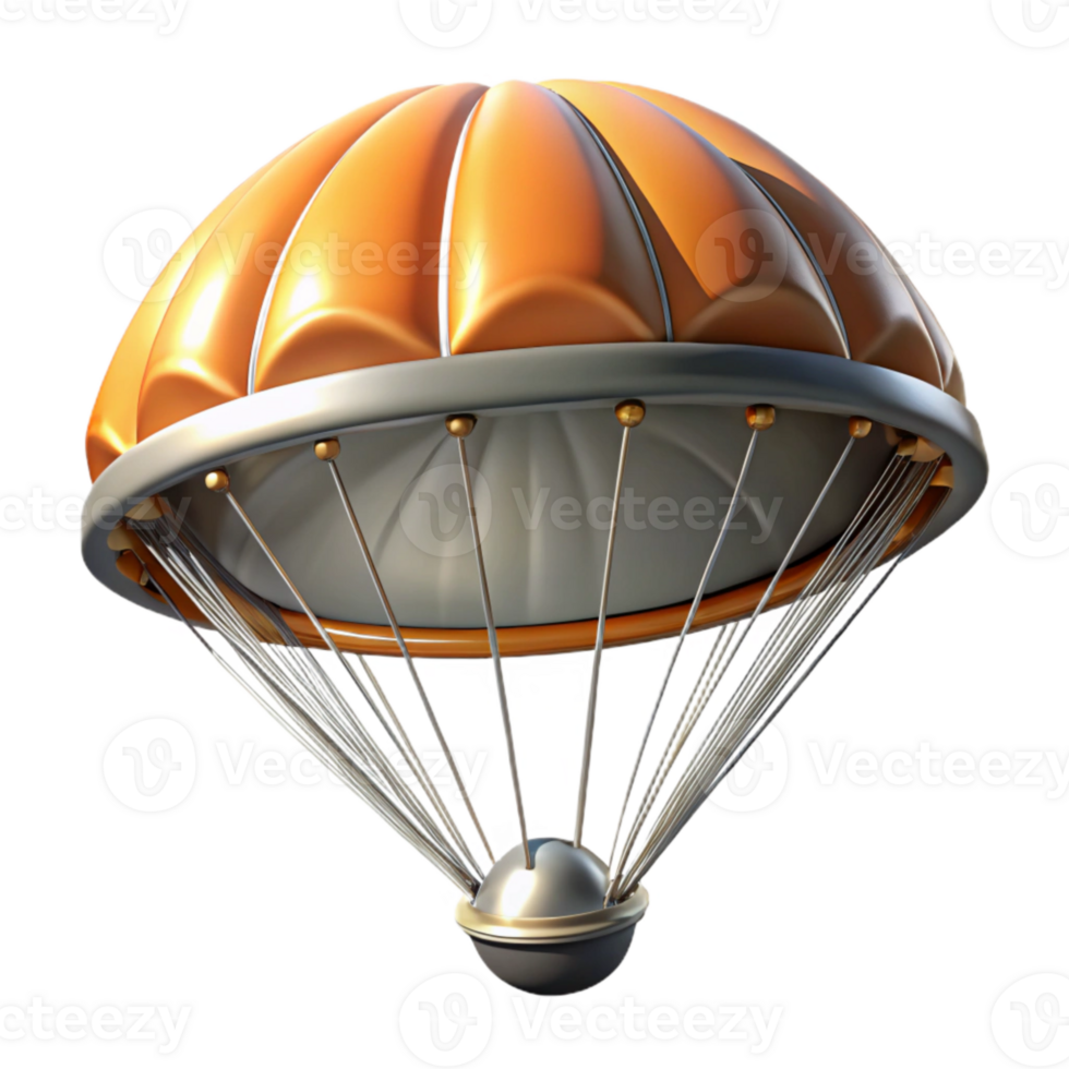 vibrant modern Space Capsule Parachute Deployment Isolated Element original png