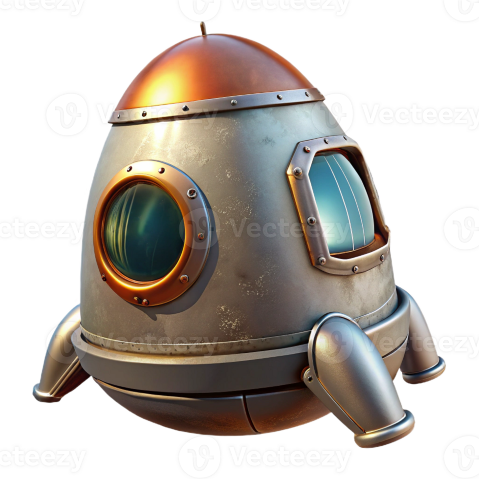 wonderful creative Space Capsule Transparent Background with Reentry Heat Shield original png