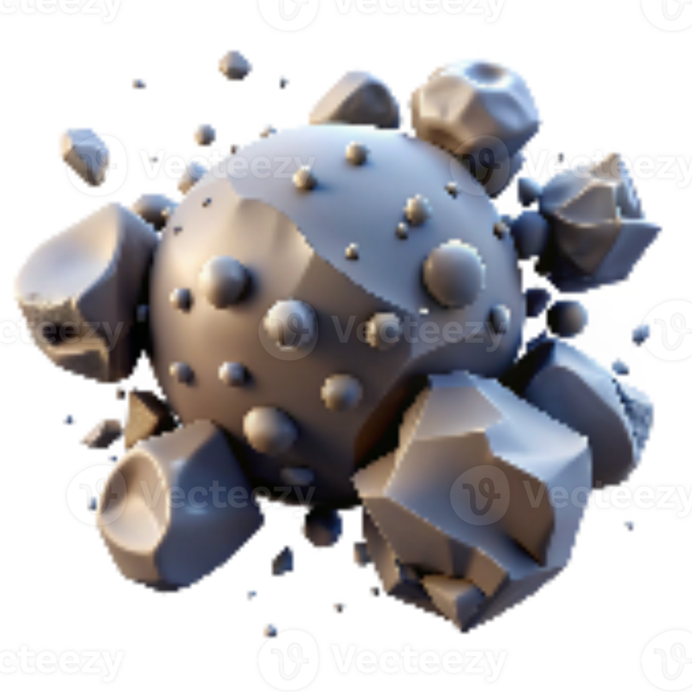 extraordinary abstract Space Debris Collision Fragments Transparent Background png