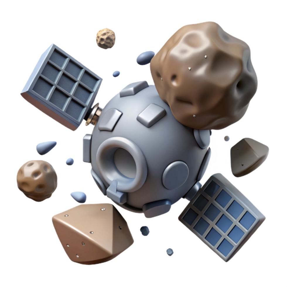 magnificent abstract Space Debris Satellite Fragment Isolated Graphic detailed png