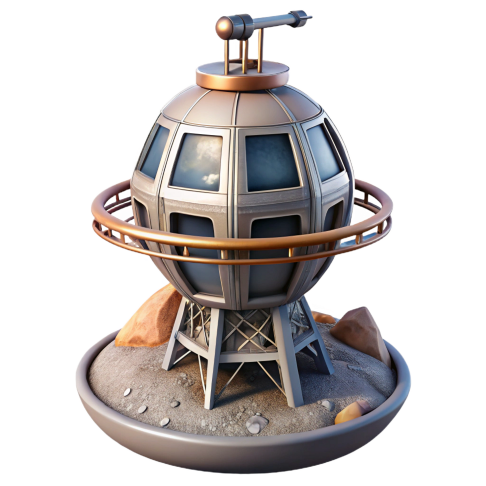 dramatic contemporary Space Elevator Concept Art Cutout premium png