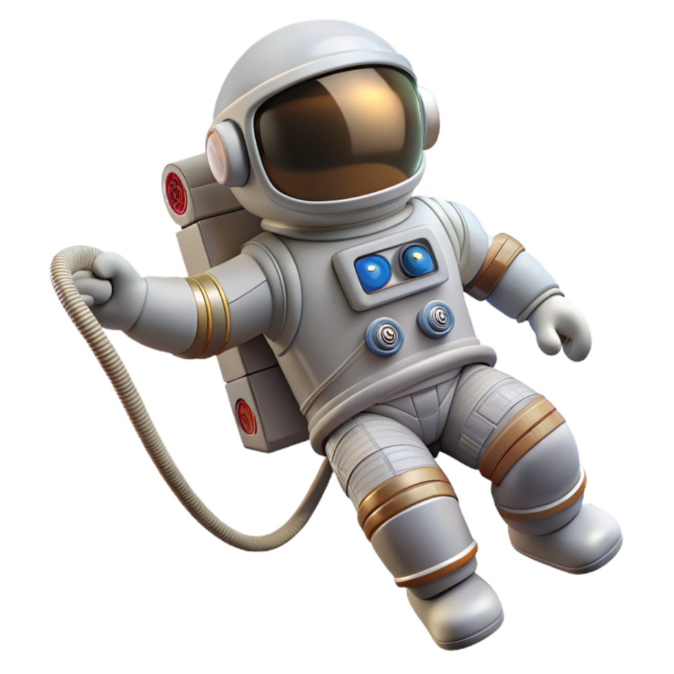extraordinary artistic Spacewalk Astronaut Tethered to Spacecraft Transparent Background authentic png