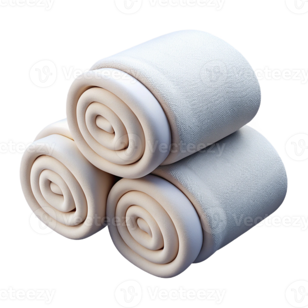 serene modern Spa Towels Folded Neatly White Isolated Element genuine png