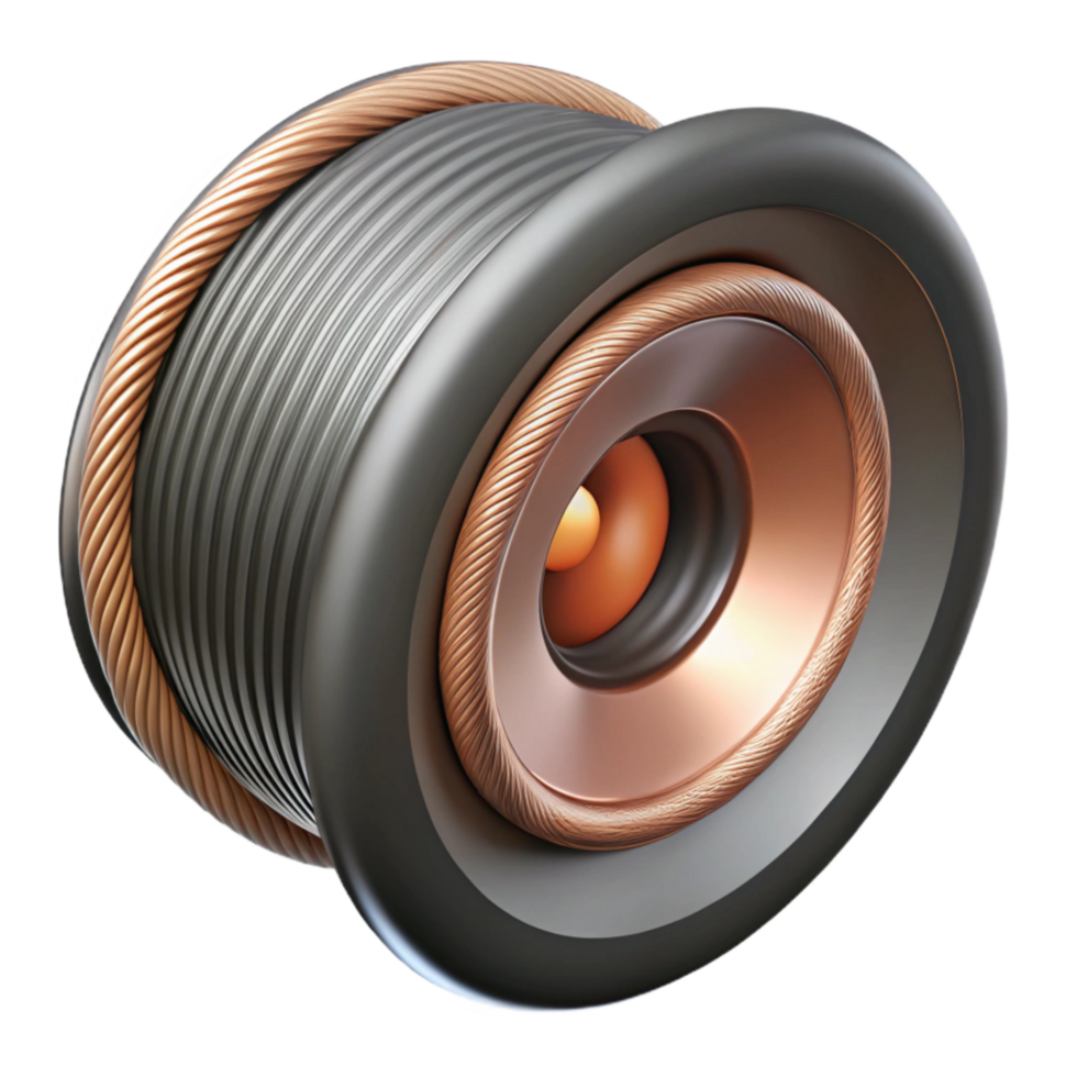 dramatic modern Speaker Wire Copper Core Isolated Cutout with Detailed Strands high resolution png