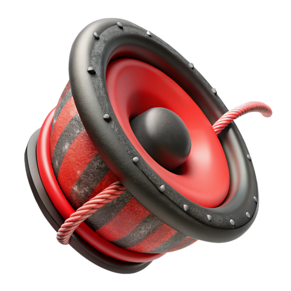 extraordinary vintage Speaker Wire Red and Black Strands Isolated Element Transparent Background professional png