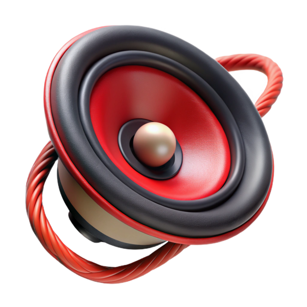 impressive creative Speaker Wire Red and Black Strands Isolated Element Transparent Background premium png