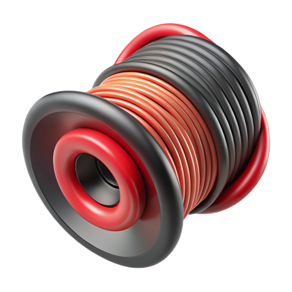 dramatic abstract Speaker Wire Red and Black Strands Isolated Element Transparent Background png