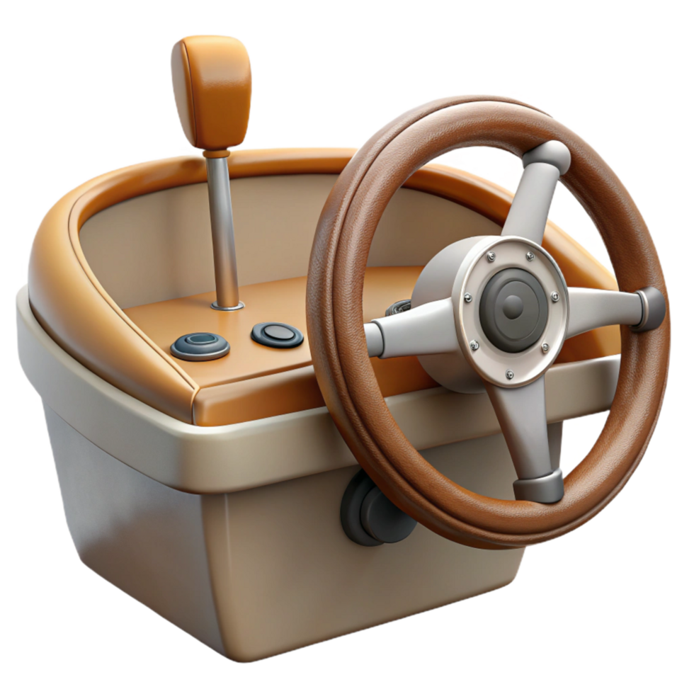 magnificent creative Speedboat Cockpit Dashboard and Steering Wheel Isolated high quality png