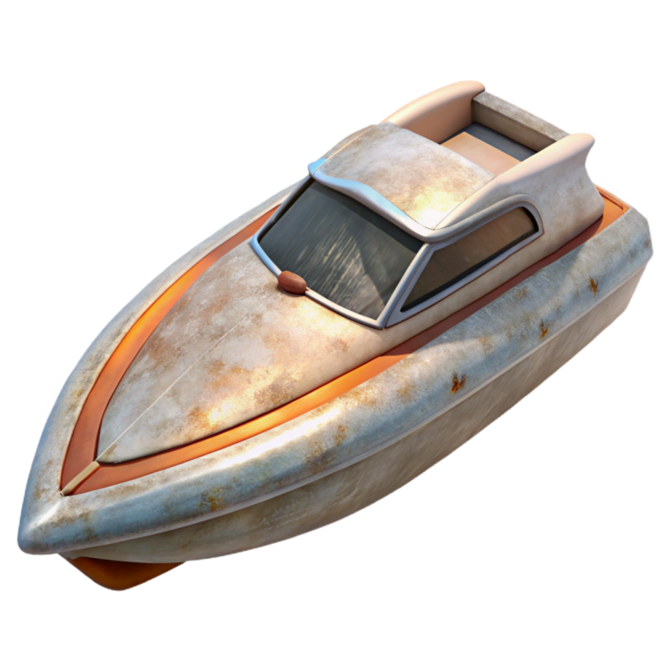 elegant creative Speedboat Racing White Hull Transparent Background original png
