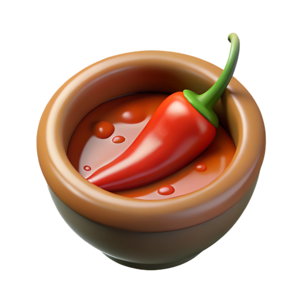 magnificent abstract Spicy Chili Bowl Overhead View Isolated detailed png