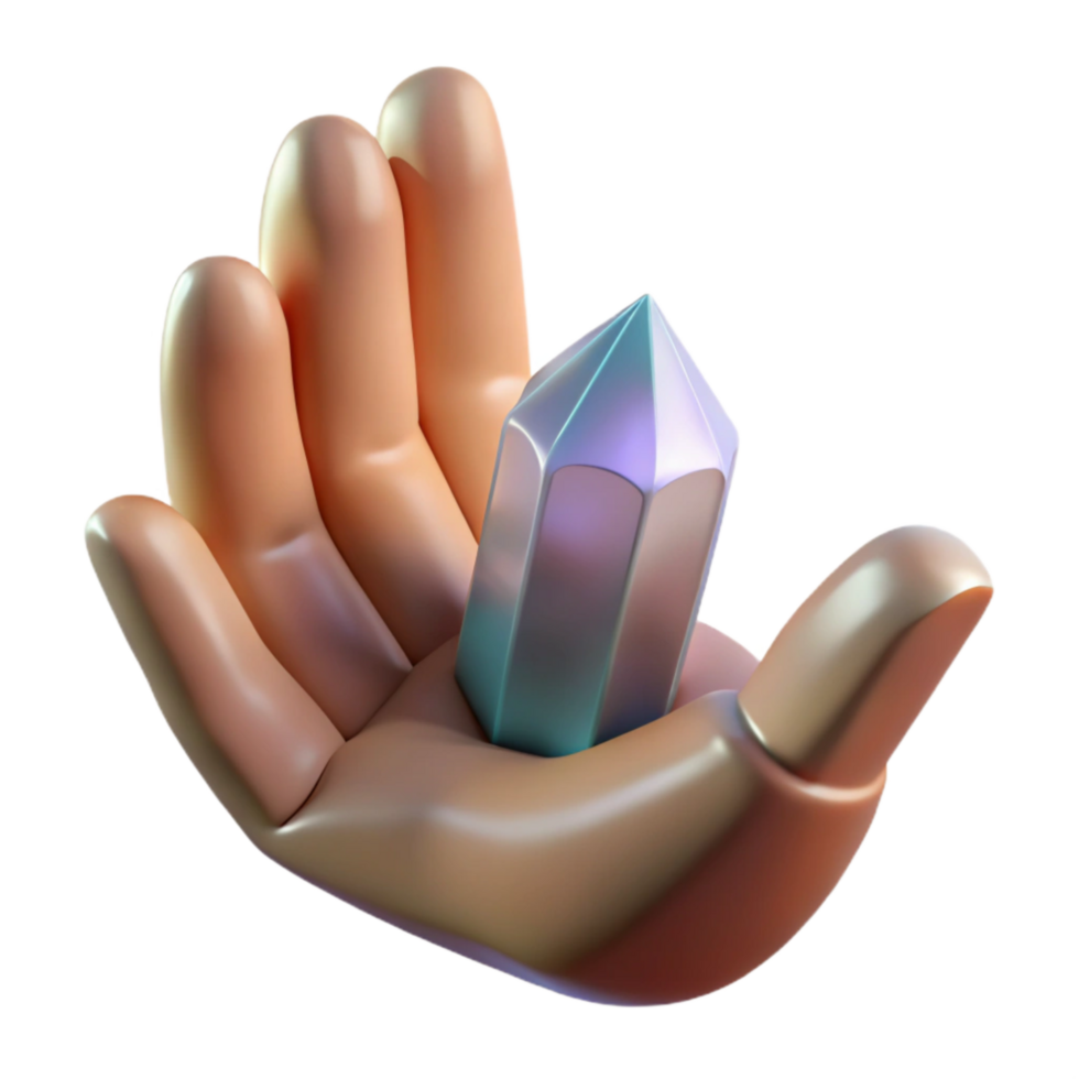 magnificent creative Spiritual Hand Gesture Holding Crystal Isolated png