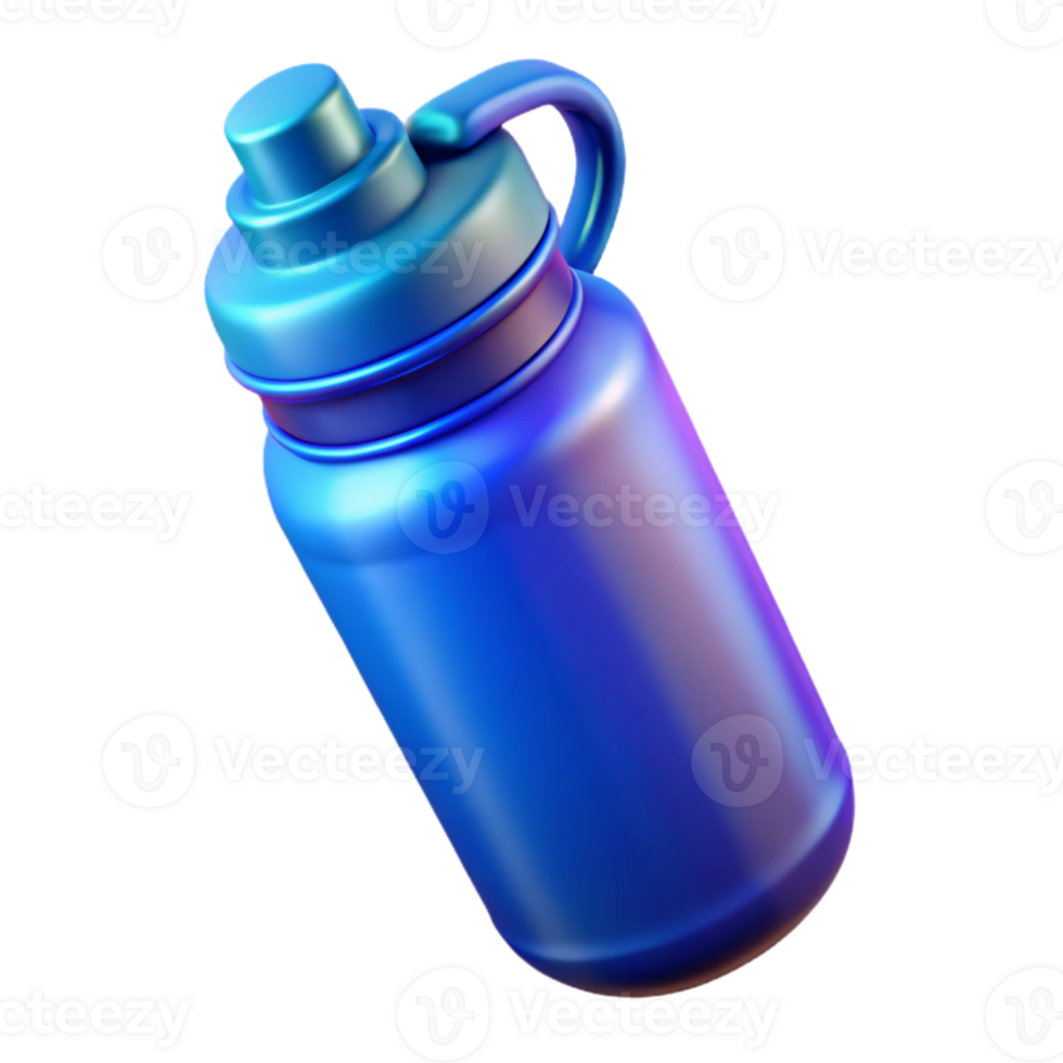 extraordinary abstract Sports Water Bottle Blue Gradient Isolated Cutout png