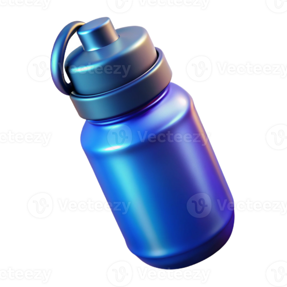 magnificent creative Sports Water Bottle Blue Gradient Isolated Cutout png