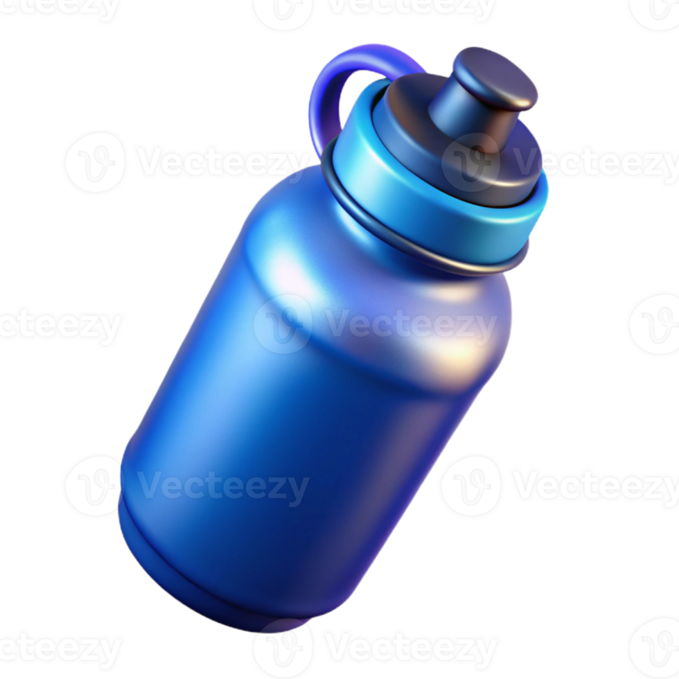 magnificent modern Sports Water Bottle Blue Gradient Isolated Cutout authentic png