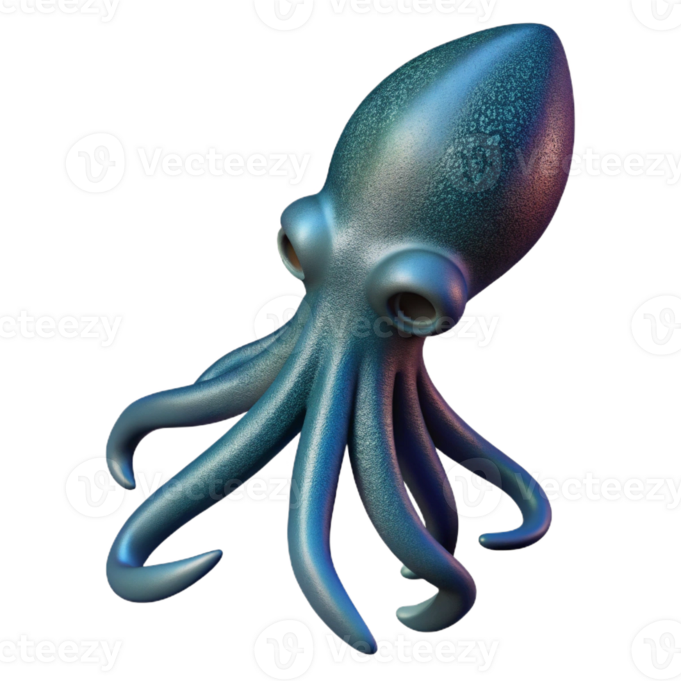 magnificent minimalist Squid Silhouette Isolated high quality png