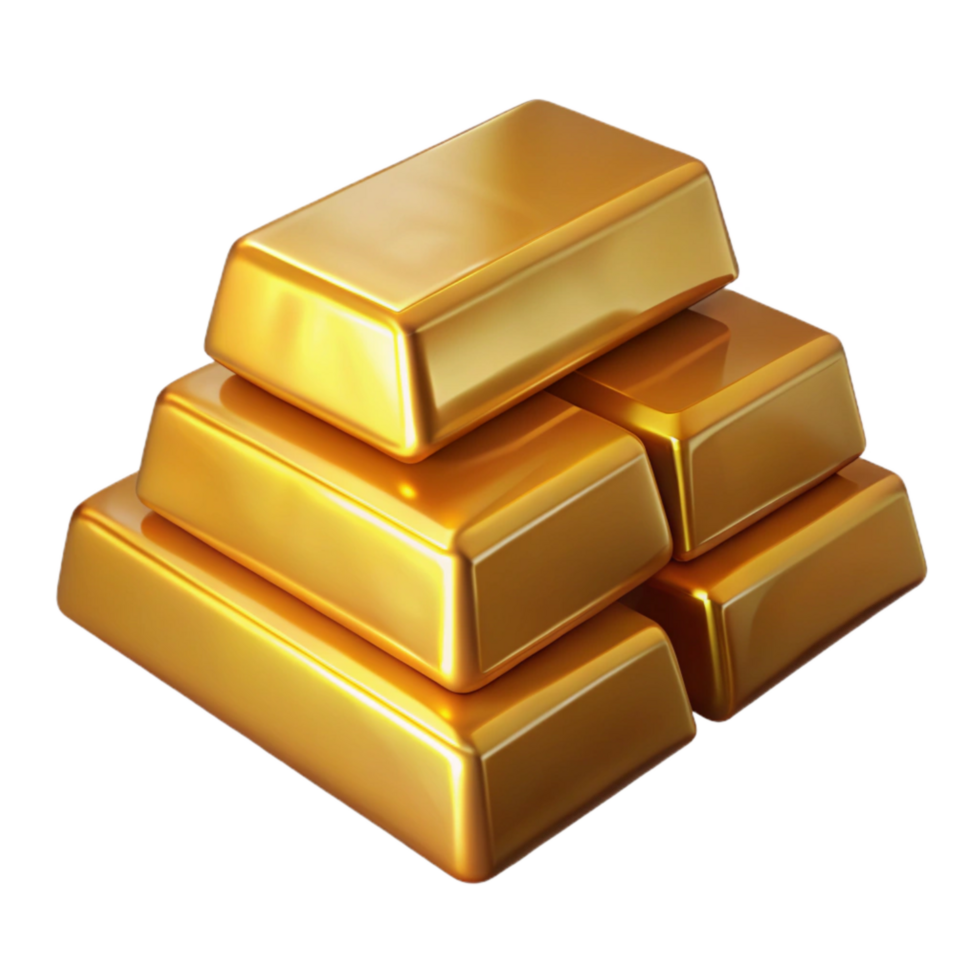 serene rustic Stack of Gold Bars with Shiny Surface Transparent Background professional png