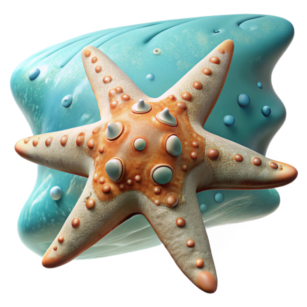 vibrant abstract Starfish on Ocean Floor Cutout Transparent Background genuine png