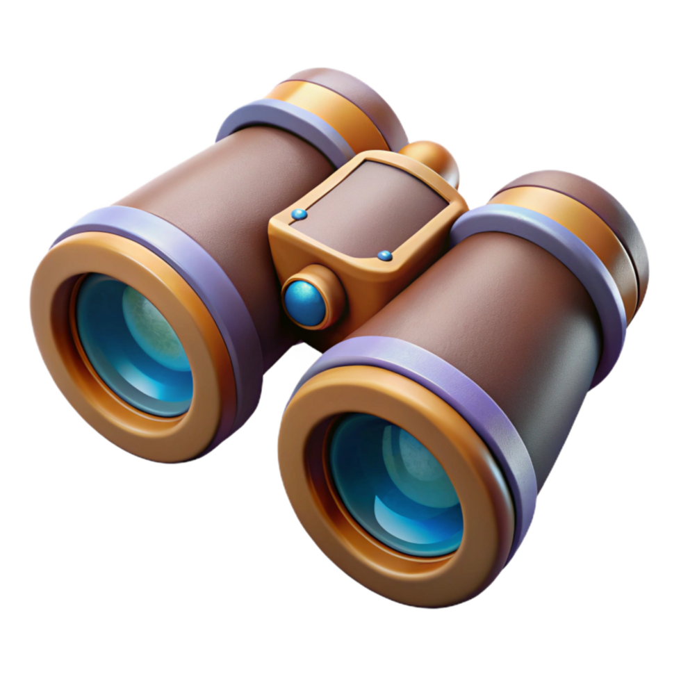 serene minimalist Stargazing Binoculars Isolated with Lens Caps genuine png