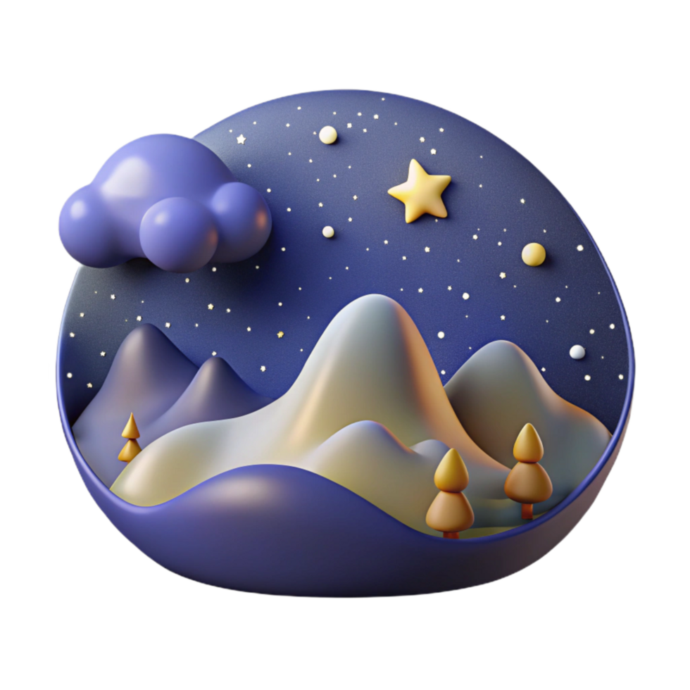 elegant vintage Starry Night Sky Scenic View Transparent genuine png