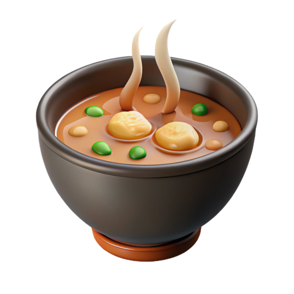 elegant abstract Steaming Bowl of Miso Soup Cutout original png