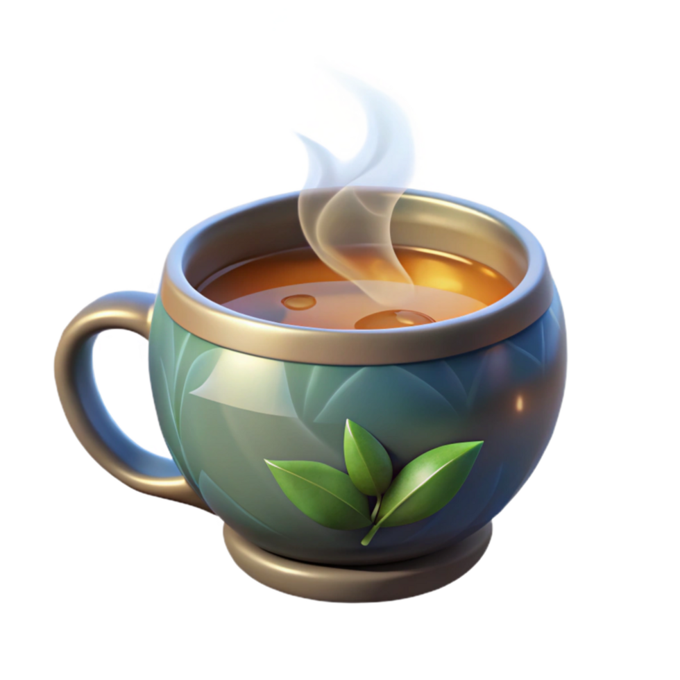 stunning artistic Steaming Cup of Herbal Tea Transparent Background authentic png