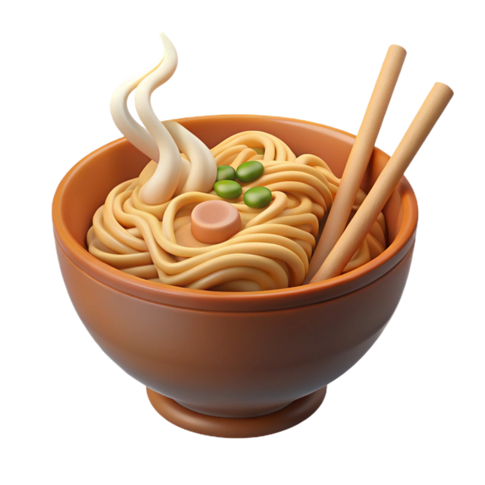 elegant modern Steaming Bowl of Ramen Noodles Transparent Background detailed png