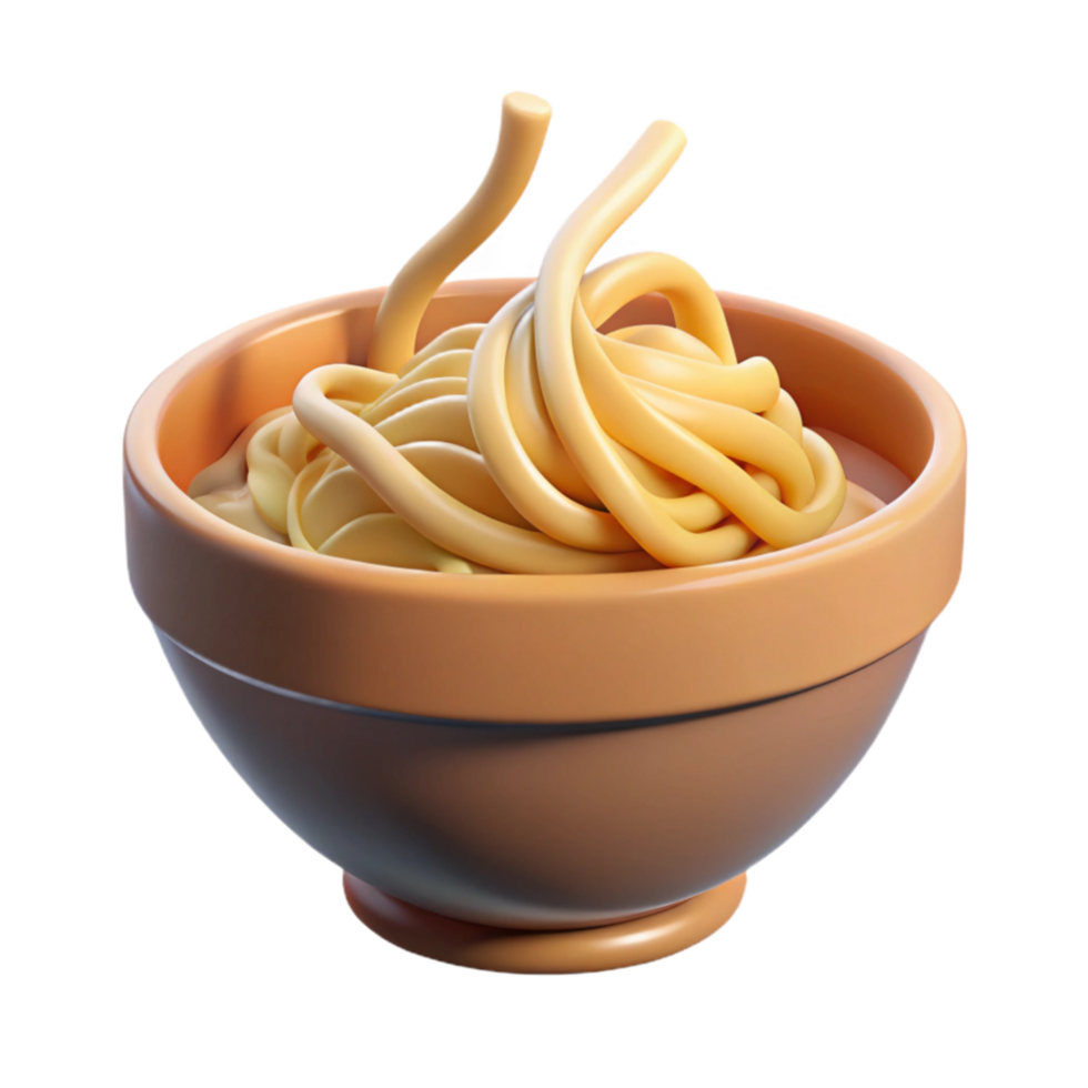 serene modern Steaming Noodle Bowl Close Up Transparent Background genuine png