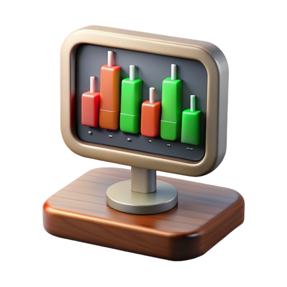 impressive vintage Stock Ticker Display with Moving Numbers Transparent Background professional png