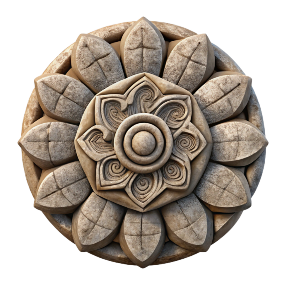 magnificent modern Stone Carving Abstract Pattern Cutout with Rough Texture high quality png