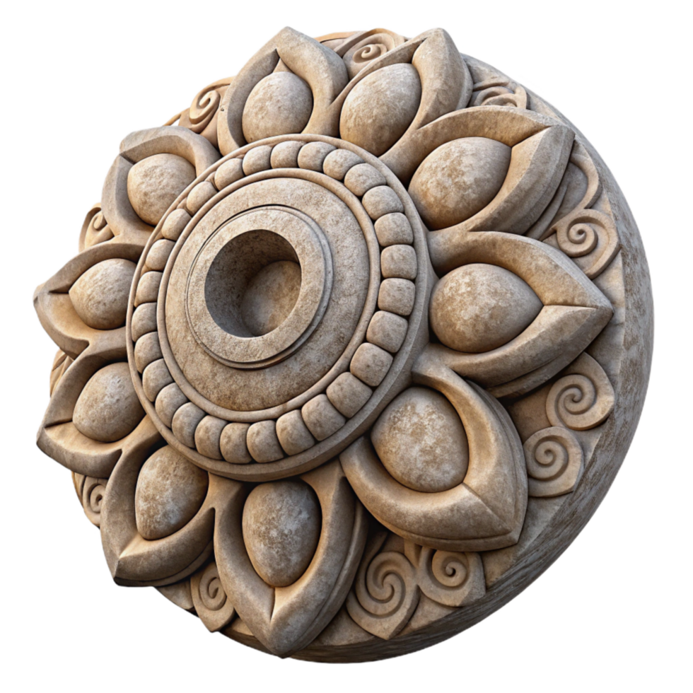 elegant creative Stone Carving Detail View Cutout authentic png