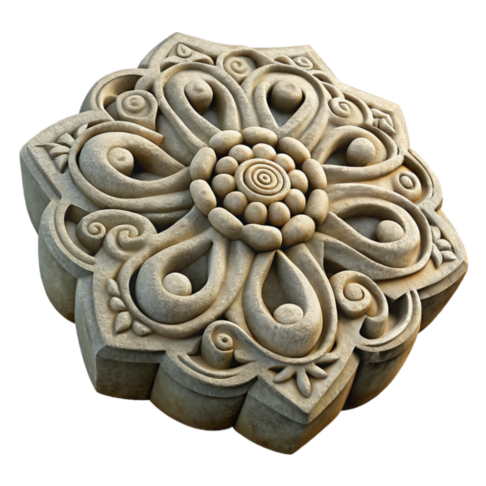 stunning traditional Stone Carving Intricate Detail Isolated Transparent Background high resolution png