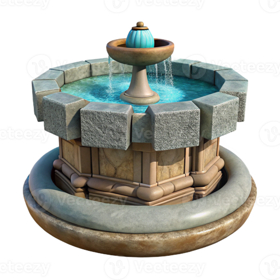 wonderful contemporary Stone Fountain Front View Transparent Background exclusive png
