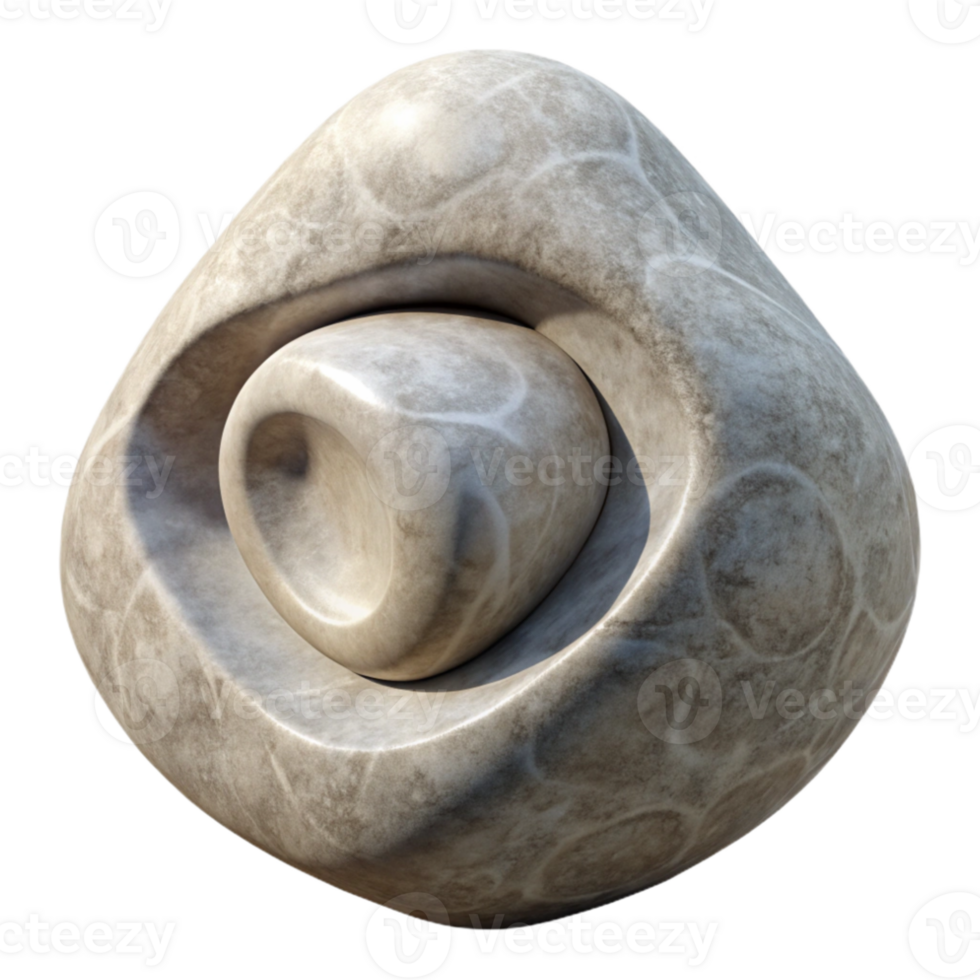 beautiful minimalist Stone Sculpture Abstract Shape Isolated with Smooth Texture original png