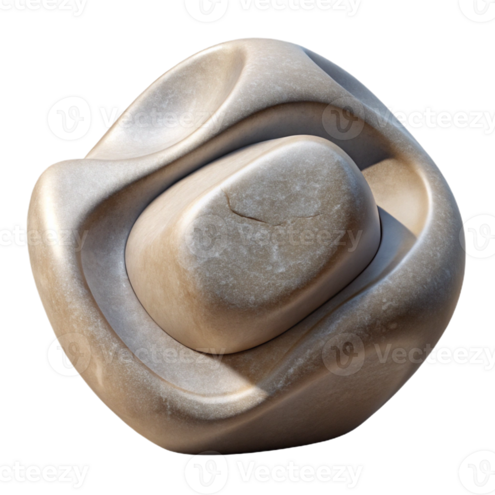 wonderful rustic Stone Sculpture Abstract Shape Isolated with Smooth Texture original png