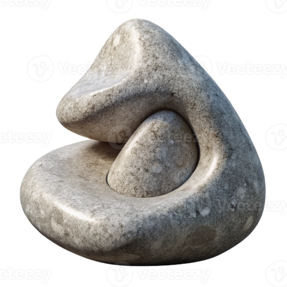 beautiful rustic Stone Sculpture Abstract Shape Isolated with Smooth Texture original png