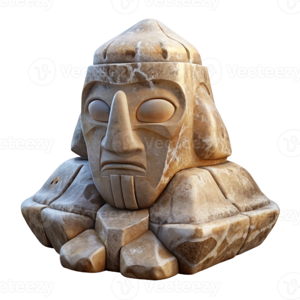 wonderful artistic Stone Sculpture with Ancient Inspiration Transparent Background high resolution png
