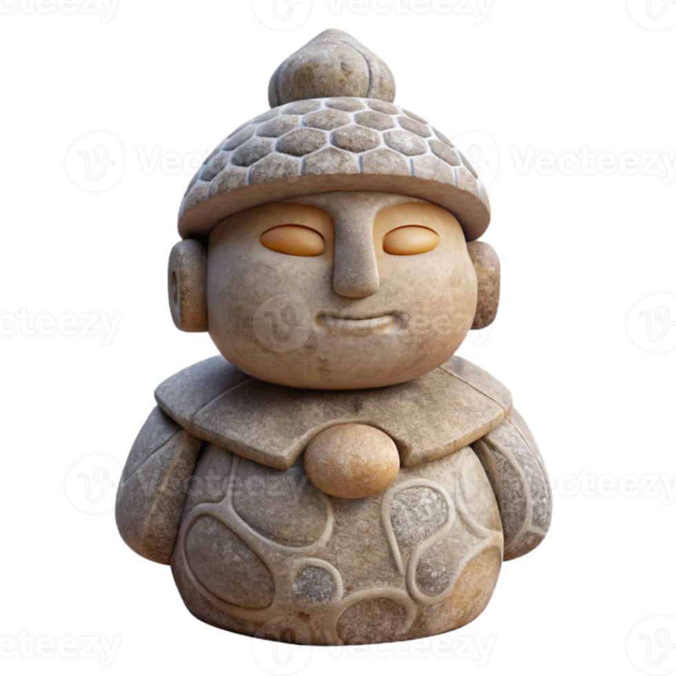 serene modern Stone Sculpture with Cultural Significance Transparent Background detailed png