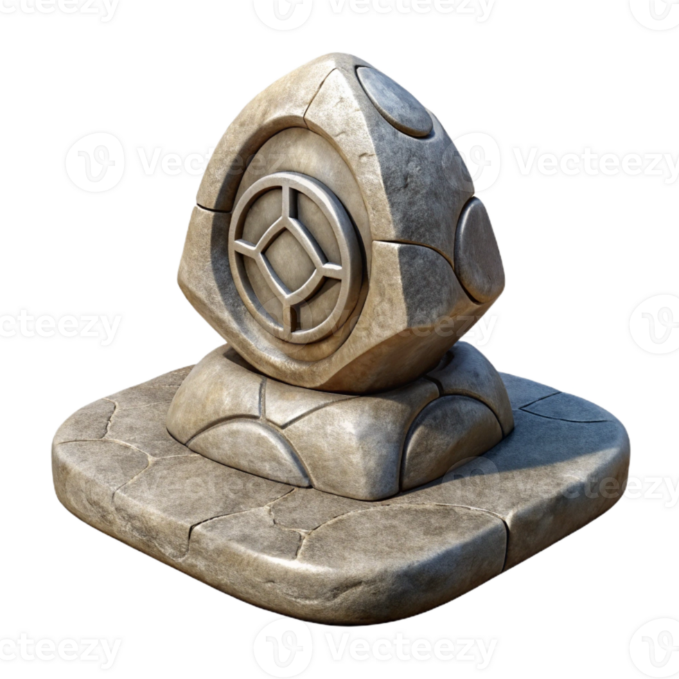 wonderful contemporary Stone Sculpture with Symbolic Meaning Transparent Background premium png