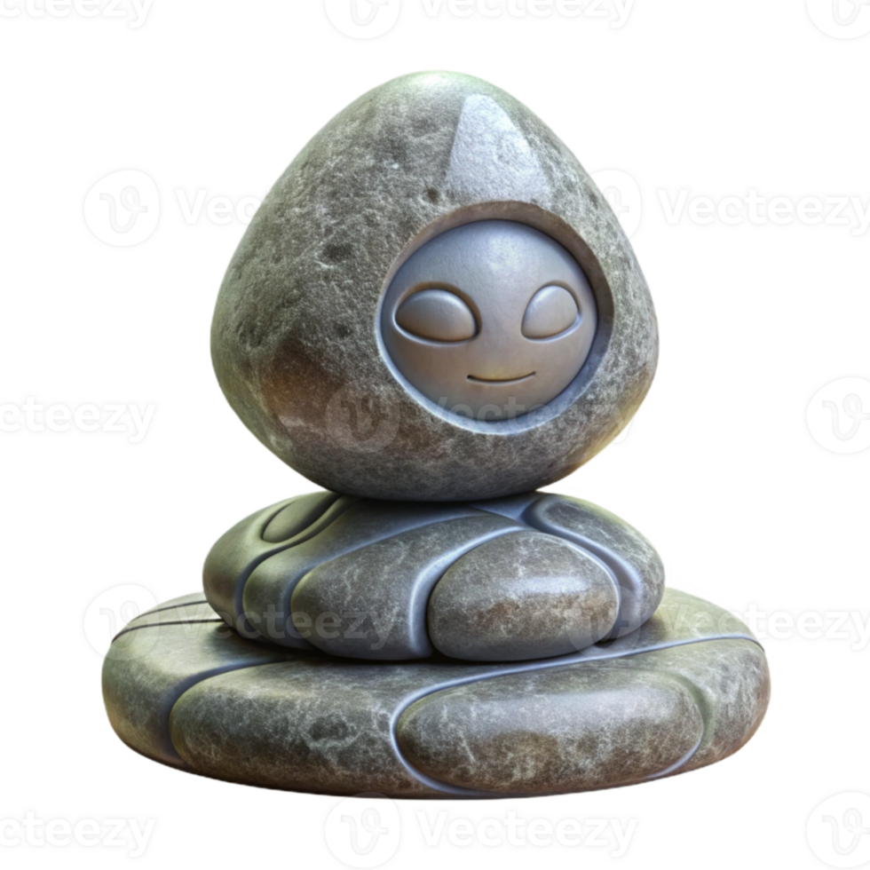magnificent modern Stone Sculpture with Spiritual Meaning Transparent Background original png